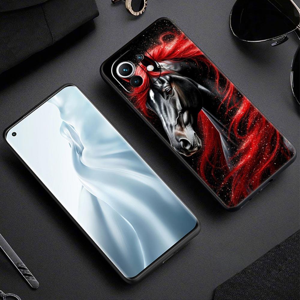Coque de téléphone pour Xiaomi Mi 17 15 14 13 12 11 Ultra 15T 14T 13T 12T 11T Pro Lite 5G TPU Souple Capas Cheval Animal Fundas Capas