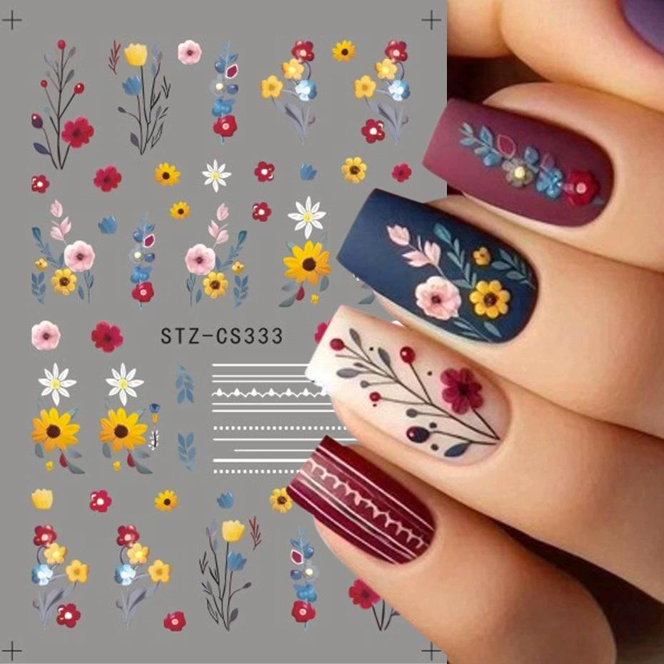 French Nail Stickers Liner Nail Art Decals Colorful Sliders Manicure Decor Summer