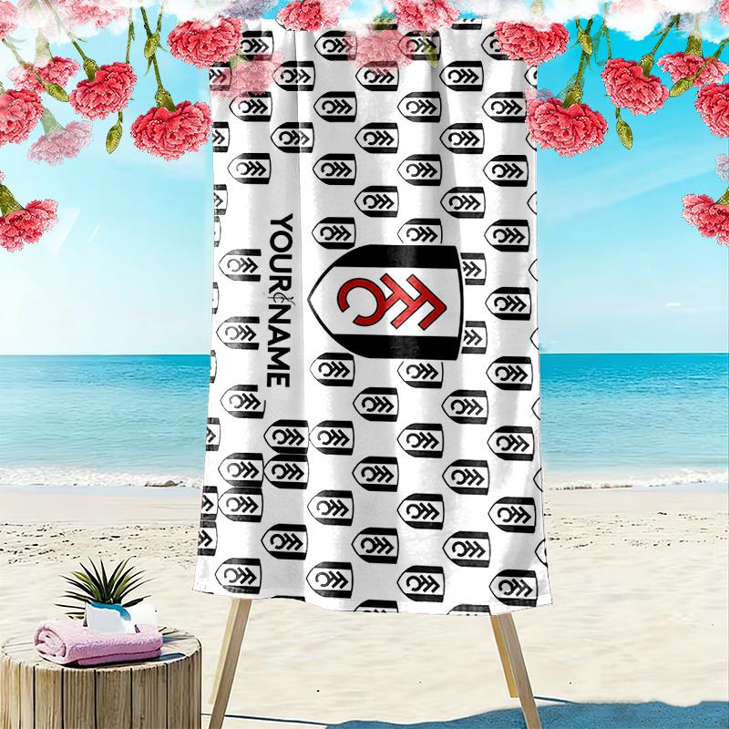 Fulham FC Print Beach Towel, Large Soft Quick Dry Towel for Beach Camping Swimming