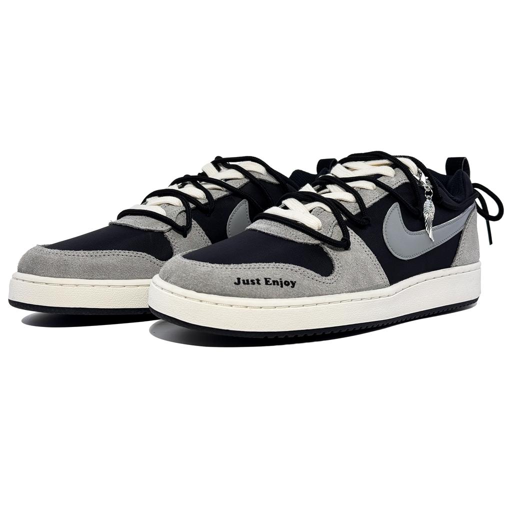 Nike Court Borough Low Top Skateboard Shoes Unisex Black Gray 844881-005(Team567-)