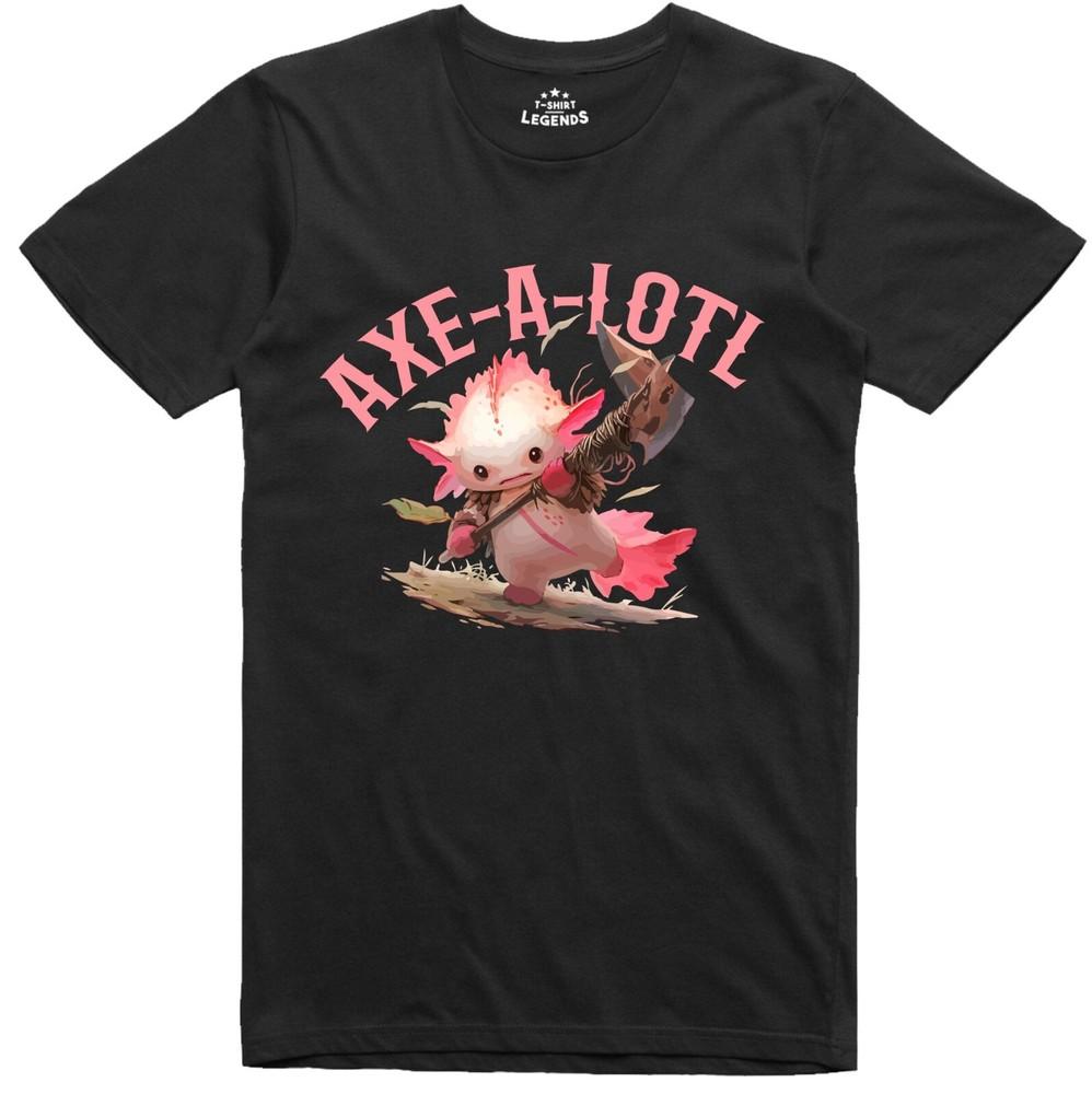 

Axolotl T Shirt Funny RPG Play on Words Axe a lotl Regular Fit Cotton Tee S
