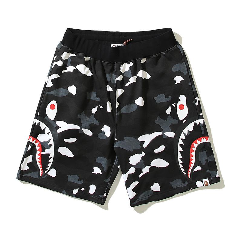 Pantaloncini Casual Bape Shark Camo da Uomo Estivi da Spiaggia Board Shorts a 5 Tasche Pantaloncini da Campo Streetwear