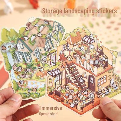 Herr. Papiermärchen-3D-Landschaftsaufkleber – kreatives DIY-Geschenk für Studenten