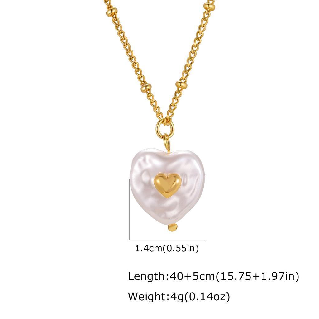 Wind Elegant Temperament Women'S Necklace, Stainless Steel Bead Chain Irregular Pearl Pendant Necklace Nc-2359