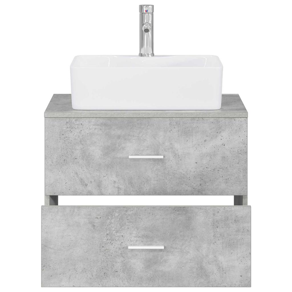 Bathroom Furniture Set Concrete Grey Engineered Wood