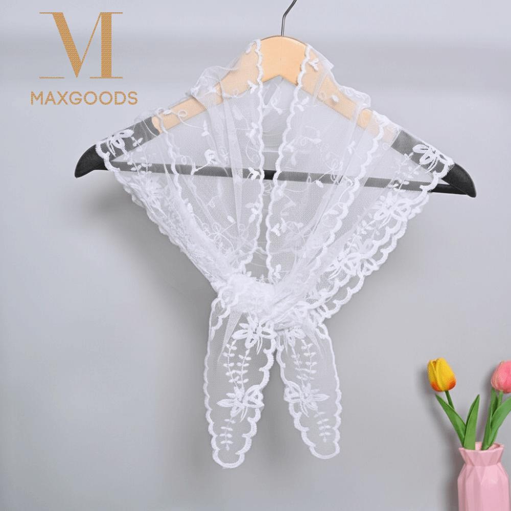 Elegant Embroidered Flower Lace Scarf Breathable Mesh Lightweight Triangle Scarf Sunscreen Shawl Spring