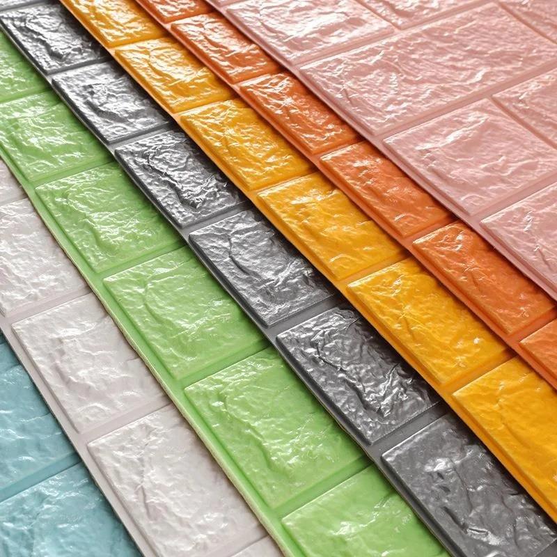 Cărămidă de Spumă Tridimensională Impermeabilă și Rezistentă la Umiditate, Autocolant de Fundal pentru Dormitor, Living, Tapet Autoadeziv