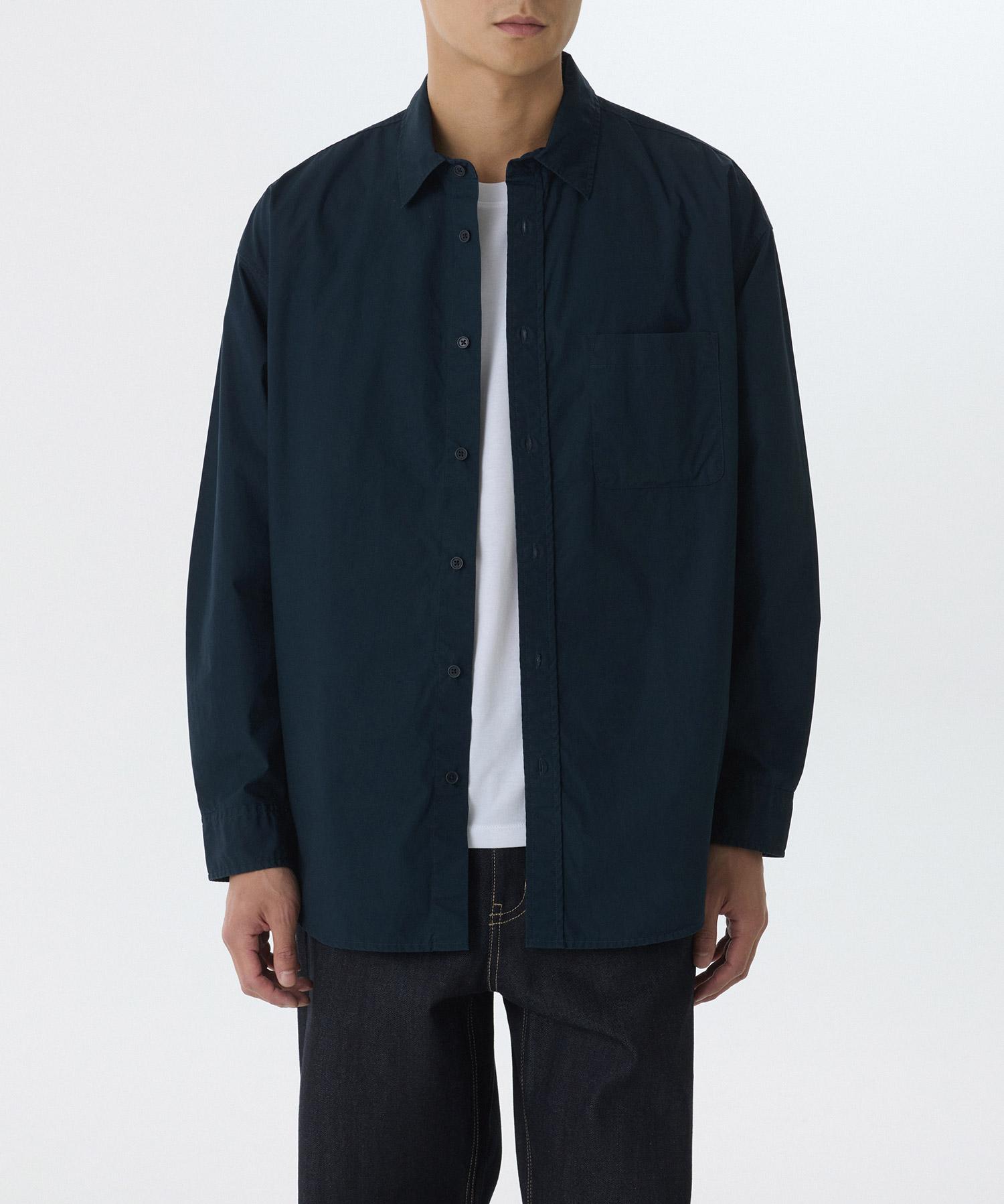 Musinsa Standard Oversized Washed Poplin Shirt [Navy] Navy/M