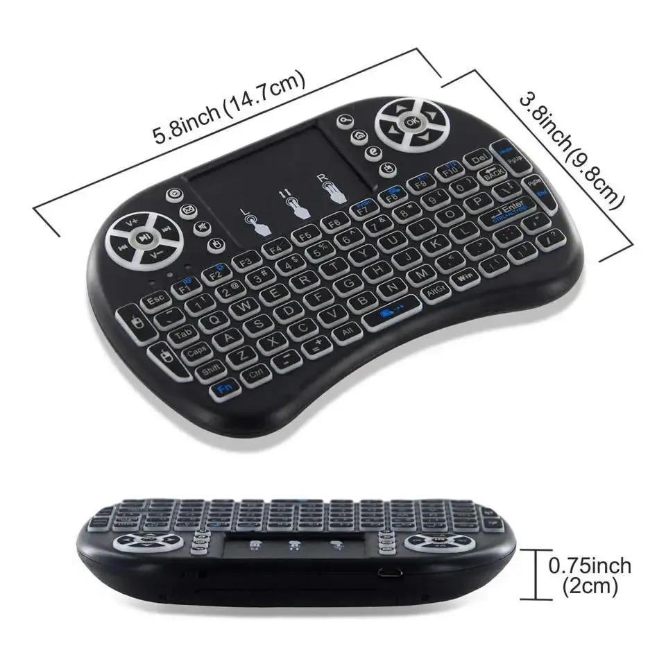 מקלדת מיני אלחוטית 2.4GHz שלט רחוק Air Mouse משטח מגע למחשב Smart TV Box