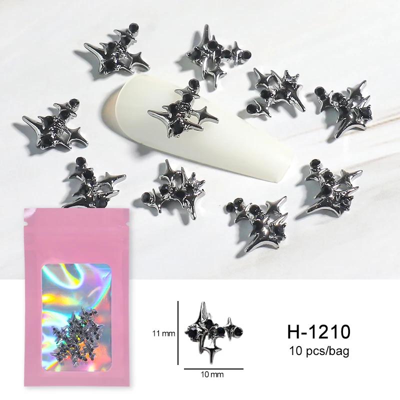 Alloy Skull Nail Charms Retro Halloween Decals Ornaments 3D Ghost Silver Classic Jewelry Nails Art Design Manicure Accessories