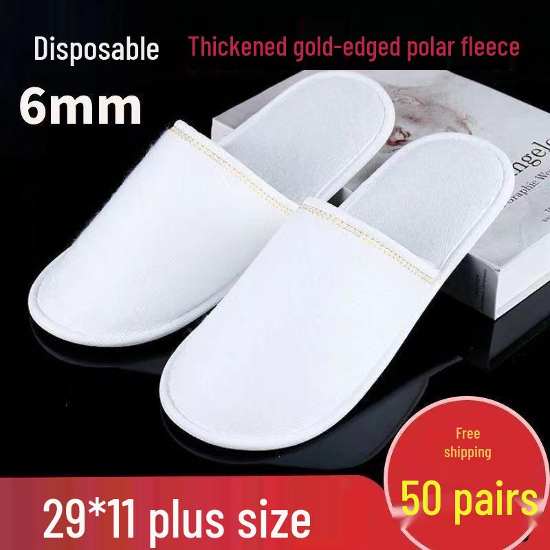 Customizable Gold-Edge Disposable Slippers for Hotels & Travel