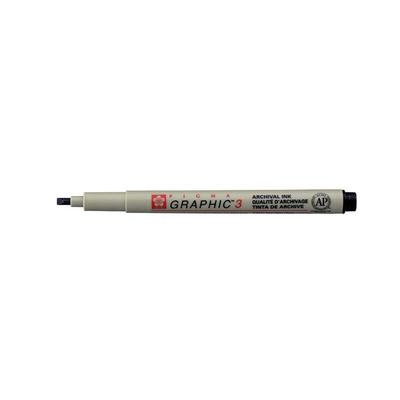 Felt Tip Pen - PIGMA - GRAPHIC - Chisel Tip - 3 Mm - Black