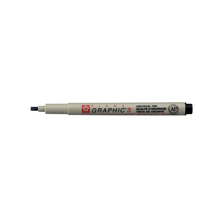 Feutre - PIGMA - GRAPHIC - Pointe biseau - 3 mm - Noir