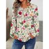 Round neck long sleeved T-shirt for women's casual wear