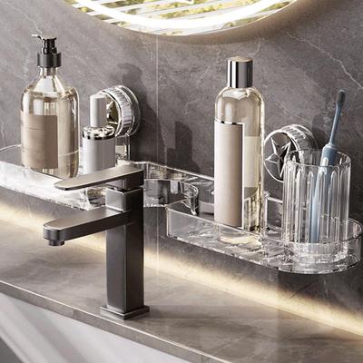 Solution de Rangement de Douche Antirouille pour Articles de Toilette Support à Ventouse Mural Gain de Place Étagère de Salle de Bain Étanche