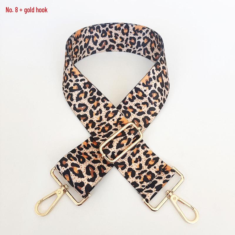 Colorful Leopard Print Adjustable Shoulder Strap - 5CM Wide, Single Shoulder, Crossbody.