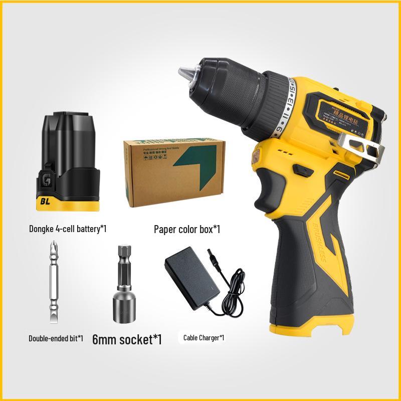16.8V Brushless Lithium Hand Drill & Electric Screwdriver with Dual Speed and Self-Stopping