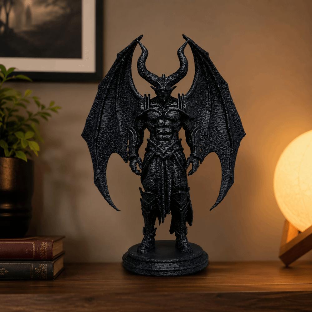 3D Printed Black Demon Statue Decoration Desktop Ornament Demon Knight Figurine Office
