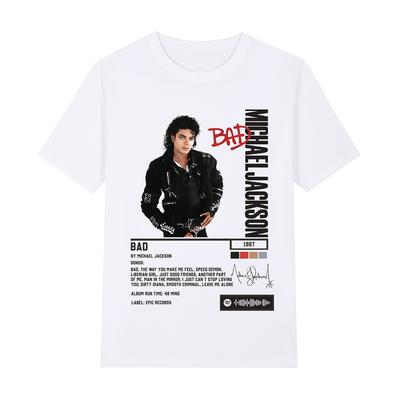 Michael Jackson Bad Album Vintage Král Popu Streetwear Tričko Unisex Dámské Pánské Bavlněné Tričko