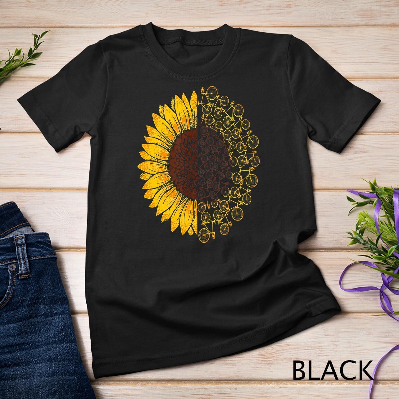 Bicycle Sunflower Bike Lover Biking Cycle Gift T-Shirt Mens Womens Tees Top Unisex T-Shirt Mens Womens Tees Top 3XL