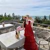 French temperament red irregular suspender dress women's summer new Spice Girl temperament vacation style seaside dress