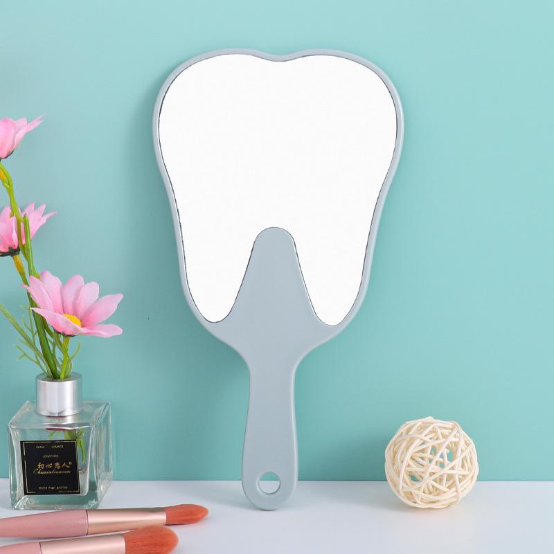 Large Handheld Tooth-Shaped Dental Mirror - High-Definition, Portable, Multi-Color