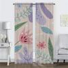Home Interior Curtains for Living Room Leaf and Flowers Shades Blackout Curtain Partition Tulle for Bedroom Halloween Decoration