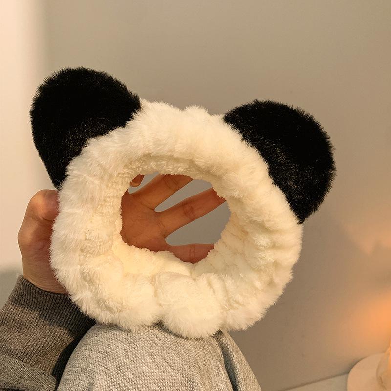 Cute Panda Hair Tie - Plush Headband for Women, Perfect for Face Washing, Masks, and Hair Accessories, New for Autumn/Winter 2026