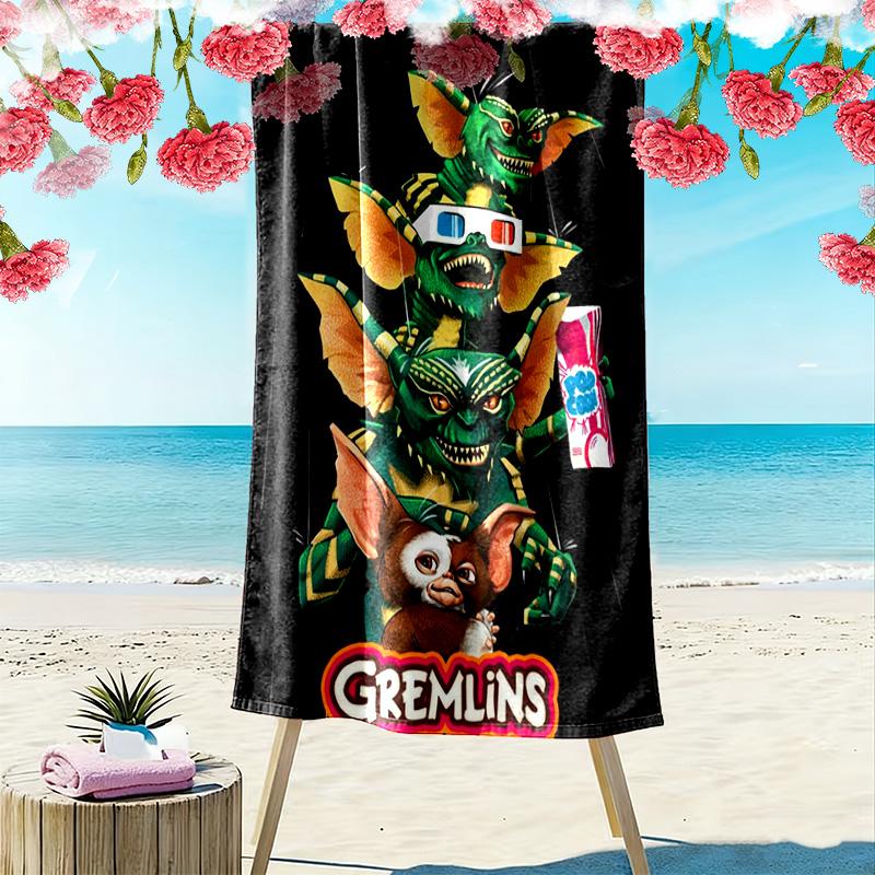 Gremlins: Chaos Unleashed beach towel soft Beach towel for vacation photos quick-drying swim towel Outdoor pool towel seaside printing