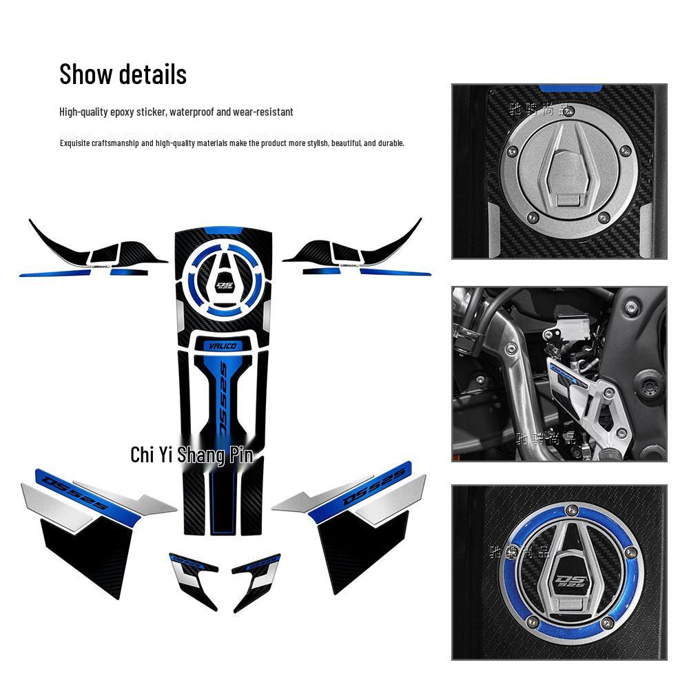 WuJi 525DSX 2024 Motorcycle Epoxy Sticker Set: Waterproof, Scratch-Resistant, 3D Fuel Tank Decals