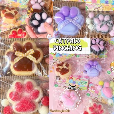 Mochi Taba Squishy NOWA Zabawka Fidget Mini Kawaii Pluszowa Łapa Kota Silikonowa Mała Łapa Kota Urocza Różowa Łapka Kota