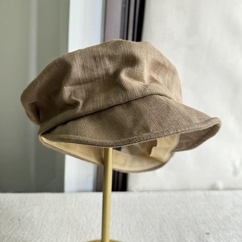 Neuer Trendiger Achteckiger Leinenhut Damen Frühling Sommer Elegant Reise Retro Newsboy Kappe Modische Pendler Sonnenschutz Einfache Kappen
