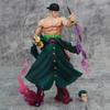 Anime One Piece Roronoa Zoro Battle Ver. GK PVC Action Figure 2 Heads Statue Model Kids Toys Doll Gifts 24cm