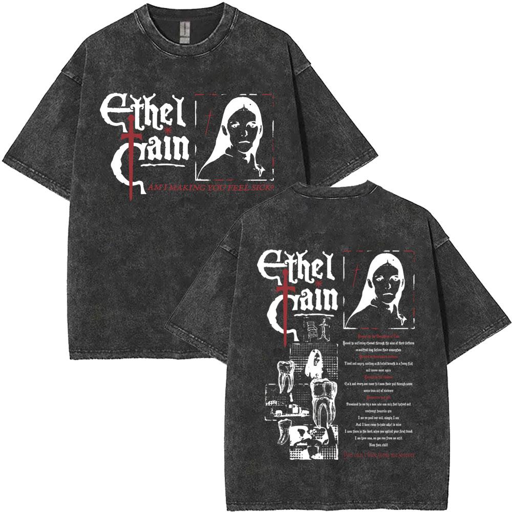 T-shirt Vintage Lavata Ethel Cain If You Love Me Keep It To Yourself Uomo Donna Hip Hop Moda Gotica Manica Corta T-shirt Top