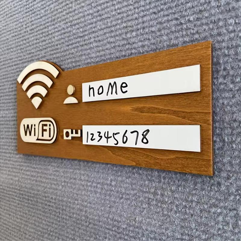 Rustic Wooden WiFi Password Sign, Vintage Wall-Mounted Wireless Network Indicator Plaque, Multi-Purpose Home Decor Accessory