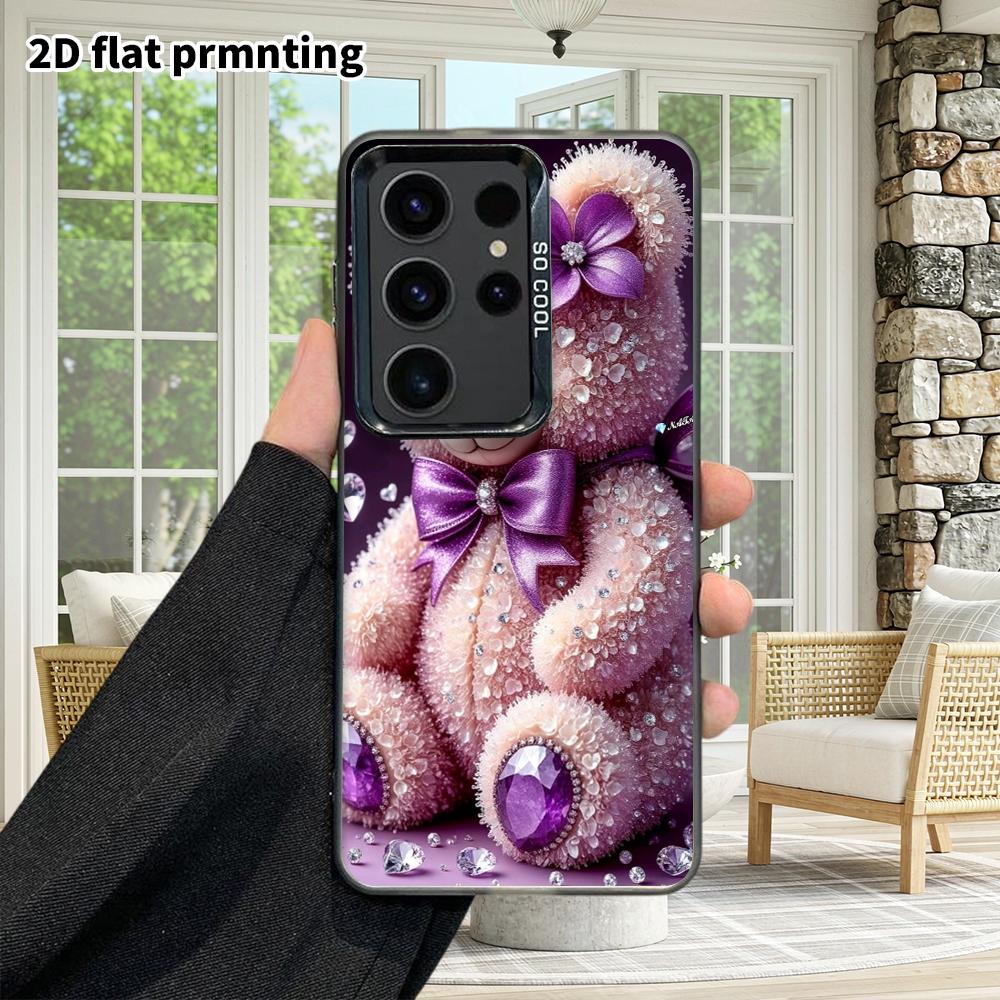 Phone Case: 2D Flat Samsung Galaxy A34 A35 M05 M06 S20 S22 S21 FE Plus 5G Protective Case, Couples Style, Plush Teddy Bear, Christmas and Halloween Gi