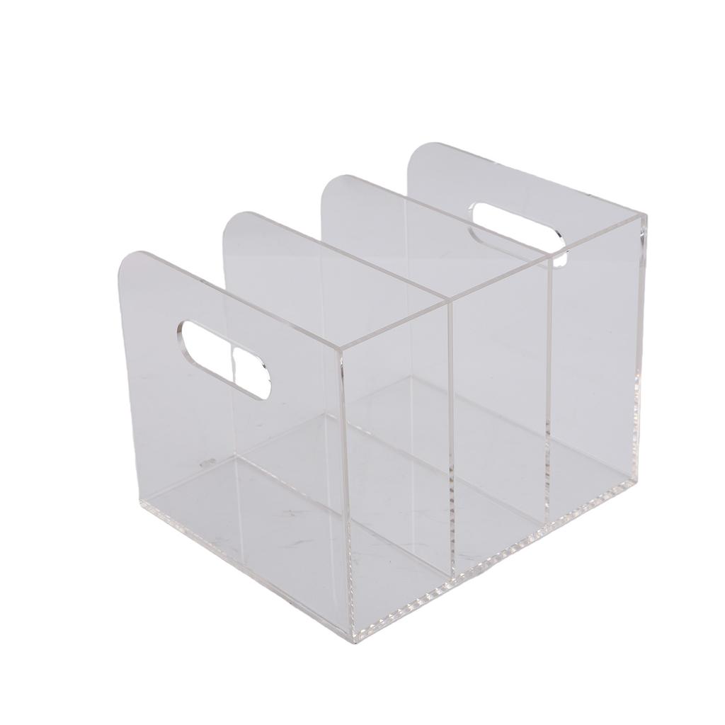 Vertical Desktop Organizer 3 Section Clear Acrylic File Holder for Classroom Home Office Bookstore