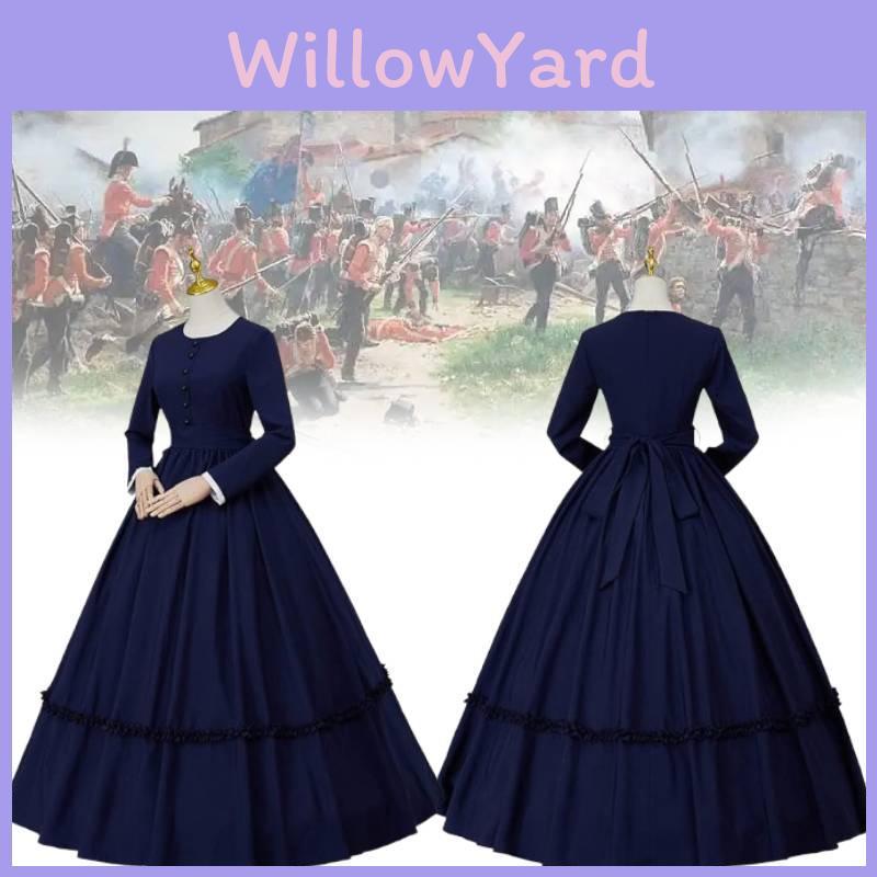 Civil War Inspired Retro Dress For Women With Polyester For Stage And Party Use