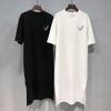 2026 Summer Women's Versatile Korean Style Short Sleeve Slit Midi Dress T-Shirt