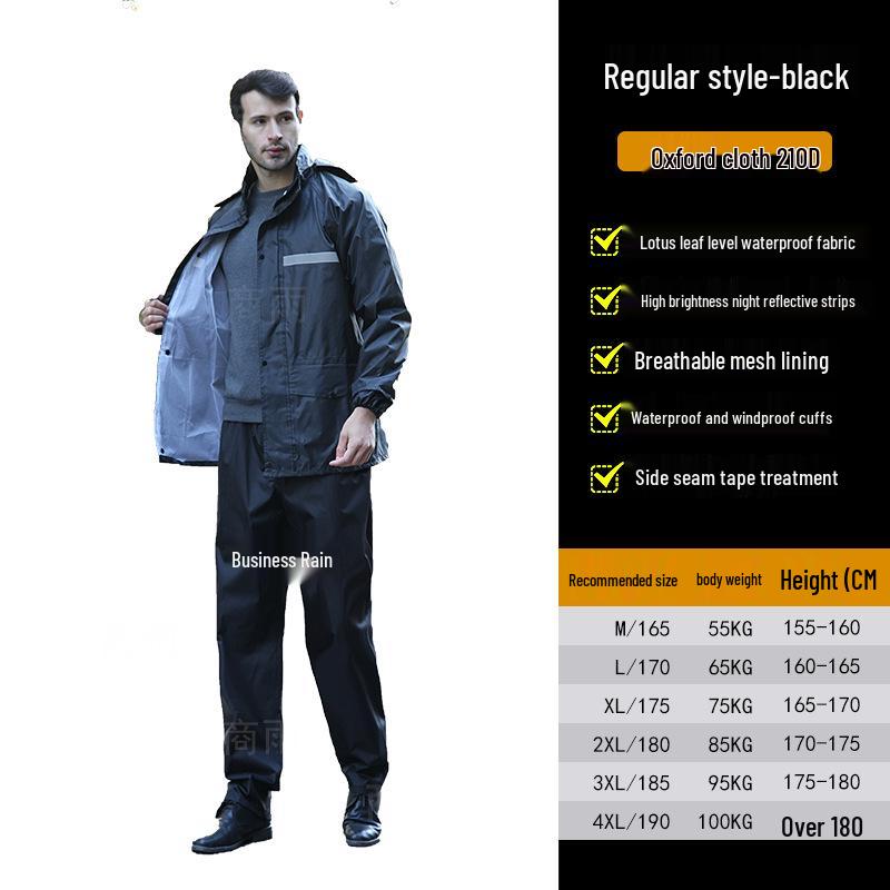 Oxford Reflective Raincoat & Pants Set for Motorcyclists