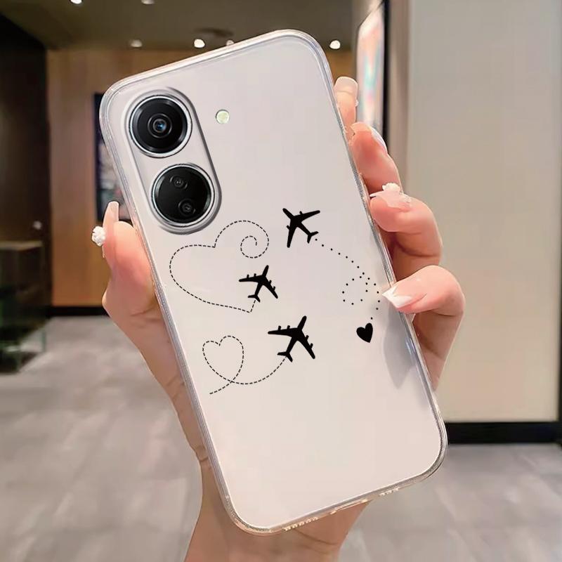 Transparent Phone Case For Poco C65 Redmi Note 15 Pro+ Plus 14C Cover Cartoon Flowers Soft TPU Shockproof Funda Bags Heart Clear