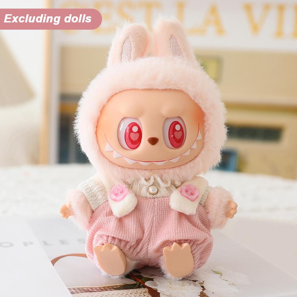 

Для 17 см куклы Лабубу одежда модная одежда комбинезоны кукольная одежда цветное соответствие шляпа куклы аксессуары милые украшения 01