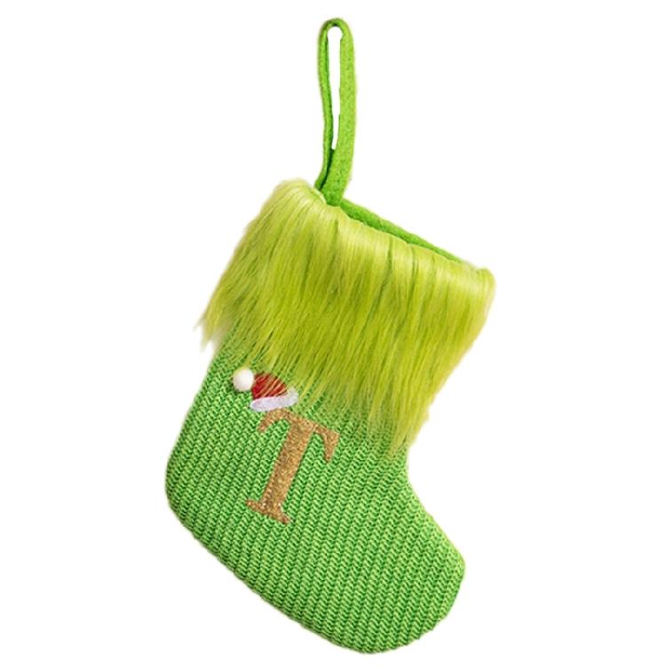 Stylish Embroidered Alphabets Christmas Stocking Knitted Festival Sock for Children Multicolors Holiday Stockings
