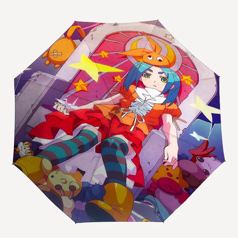 1 Stück Outdoor-Schirm mit niedlichen Anime-Charakteren - Automatisches Öffnen/Schließen, Tragbares 3-fach faltbares Design, 8-Speichen-Eisenrahmen - Perfektes Geschenk für Fans, Tr