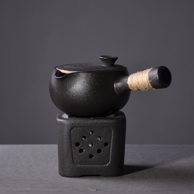 Vesela neagra Ceainic kyusu din ceramica ceainic 500ml