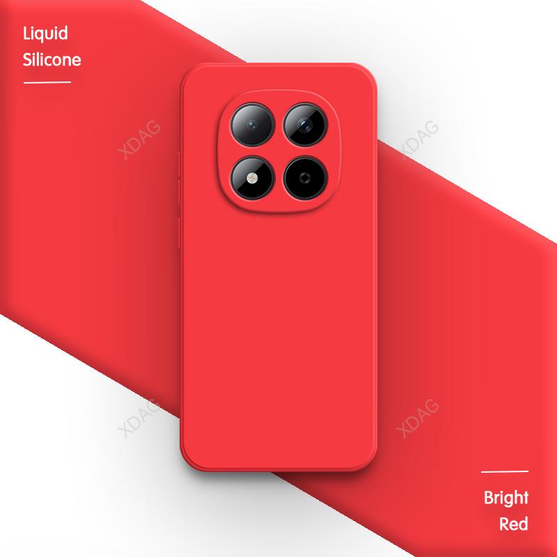 

Luxury Original Phone Case for Redmi Note 15 Pro Plus Pro+ 15R Note15 15Pro 4G 5G Soft Square Liquid Silicone Couple Cover Funda Redmi note 15 pro+ 5g яскраво-червоного кольору