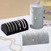 1 Piece, Flannel Half-round Pillow Necklace Display Stand, for Necklace and Bracelet Display and Storage.