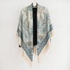 Unisex Silk Wool Square Scarf Double-sided Printed Winter Warm Shawl