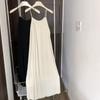 Women Summer Spaghetti Strap Pleated Sleepdress Female Sexy Loose Pajamas Home Clothing Can Be Wear Out
