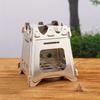 Outdoor Stainless Steel Square Wood Stove, Camping Hike Folding Mini Card Portable Multi-function Stove, Camping Equipment